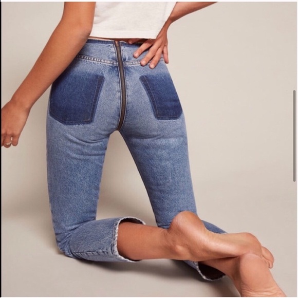 reformation zipper jeans